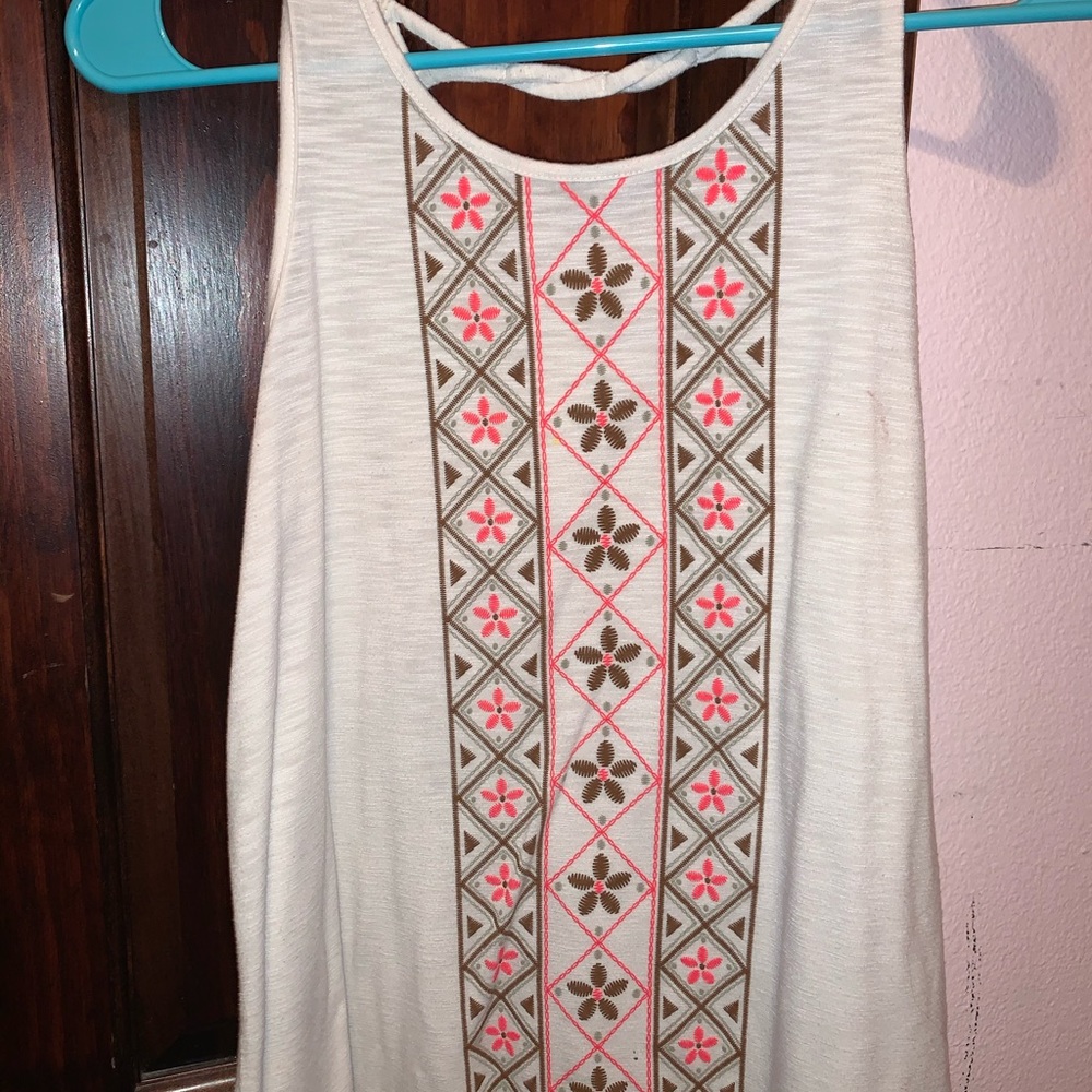 Justice pink, brown, and white, top
